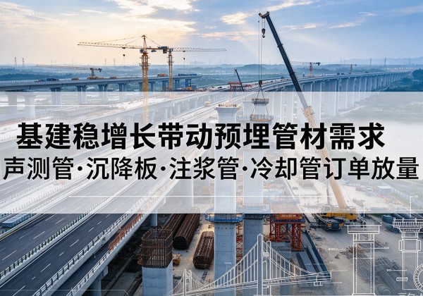 清城基建稳增长带动预埋监测管材需求，声测管、沉降板、注浆管订单持续放量